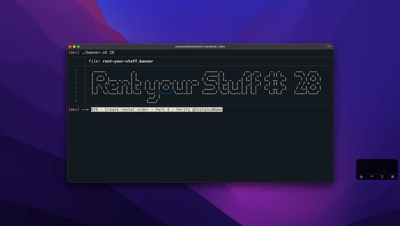 #28 - Create rental order - Part 4 - Verify @InstanceName